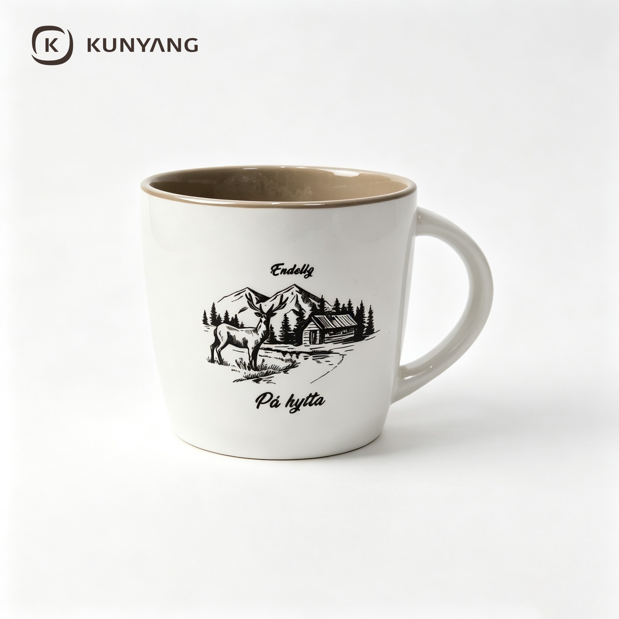 Nordic Cabin Deer Two Tone Mug