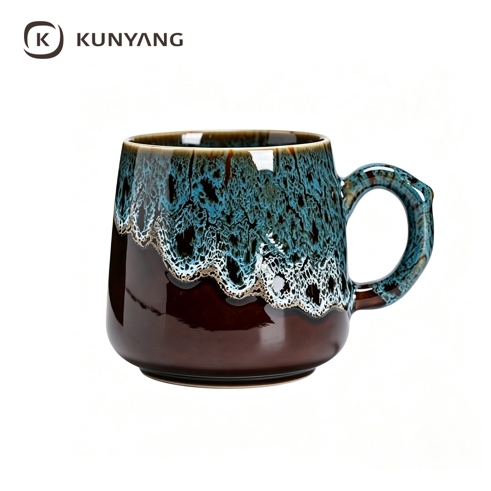 Brown and Blue Glaze Coffee Mug
