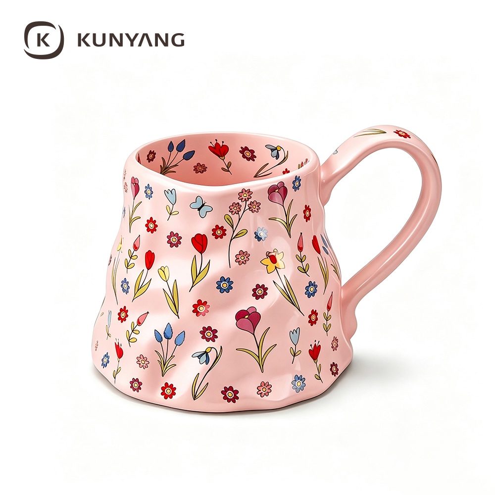 Vintage Tiny Floral Pattern Ceramic Mug