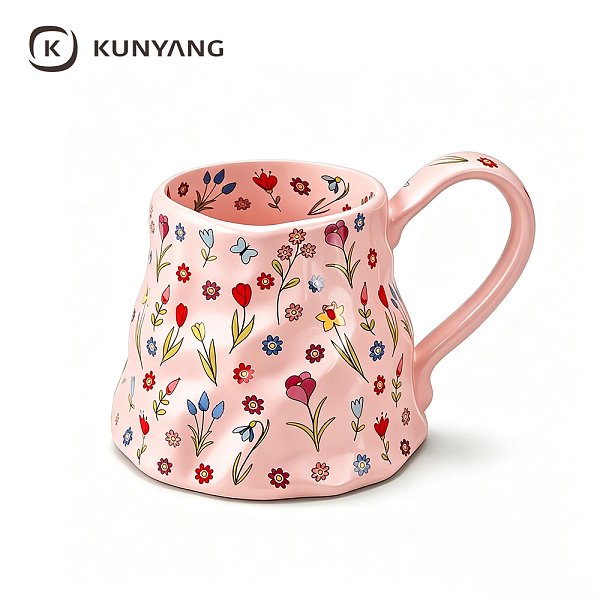 Vintage Tiny Floral Pattern Ceramic Mug