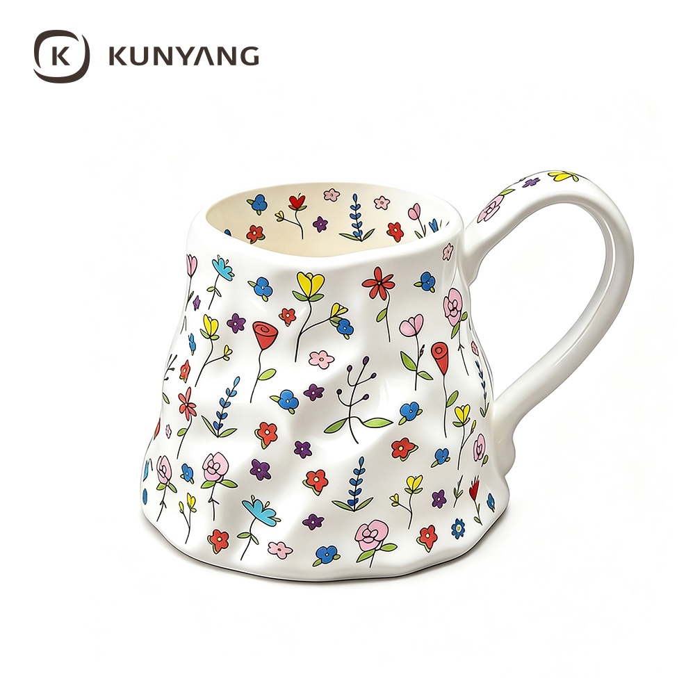 Vintage Tiny Floral Pattern Ceramic Mug