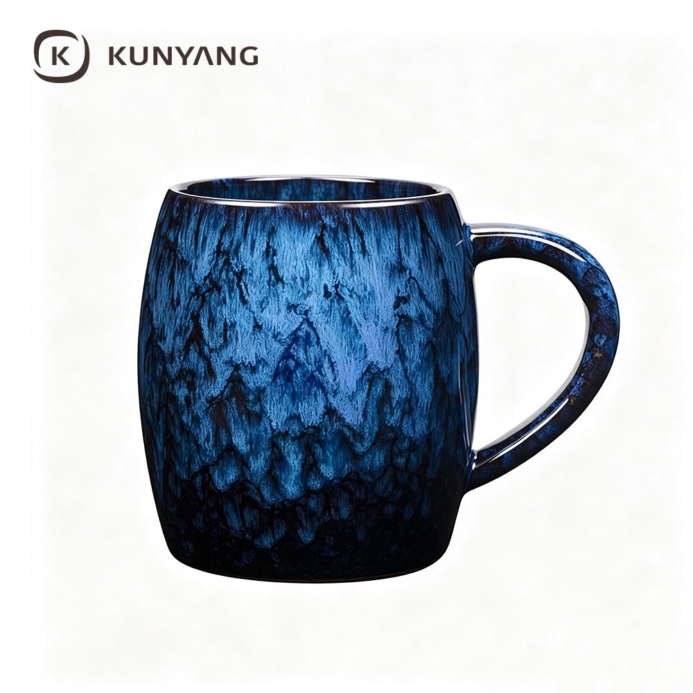 Dark Blue Rock Textured Ceramic Mug