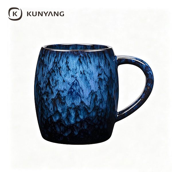 Dark Blue Rock Textured Ceramic Mug