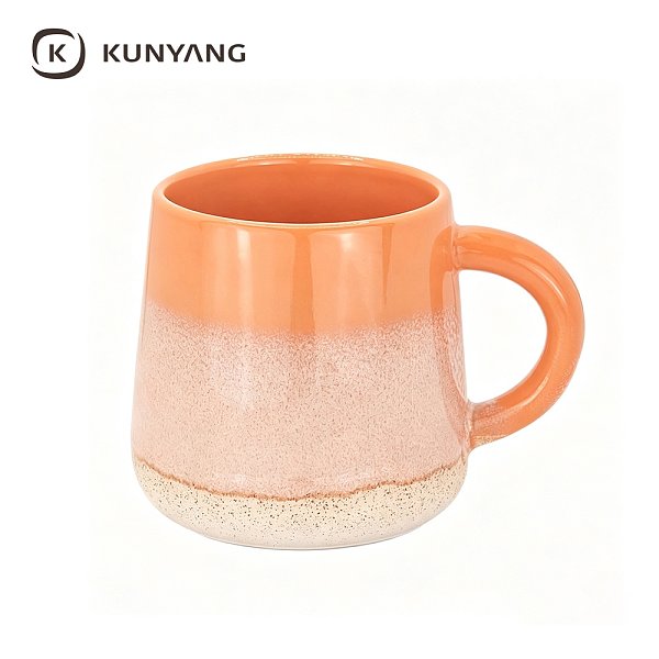 Two-Tone Textured Ceramic Coffee Cup