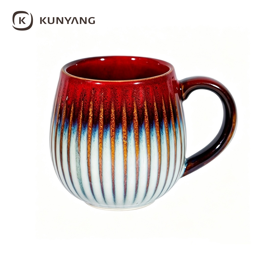 Rustic Vertical Rib Ceramic Mug