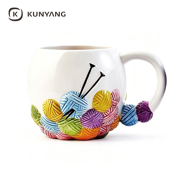 Colorful Wool Ball Decor Mug