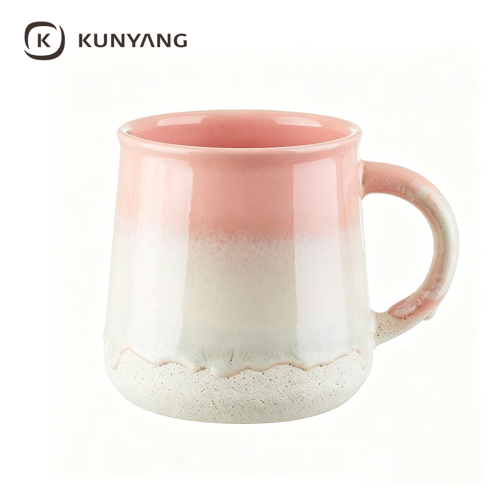 Pink Gradient Glaze Ceramic Mug