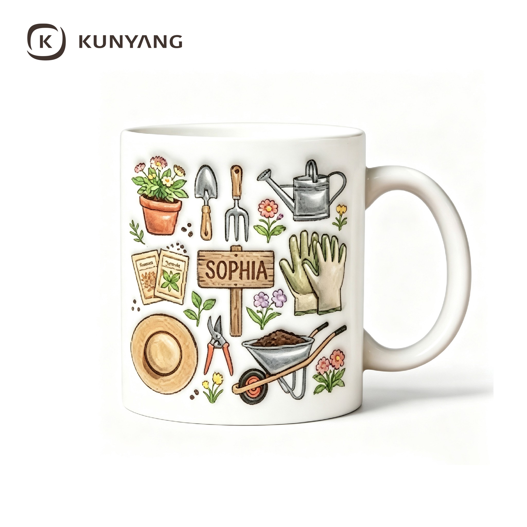 Gardening Tools Print Ceramic Mug