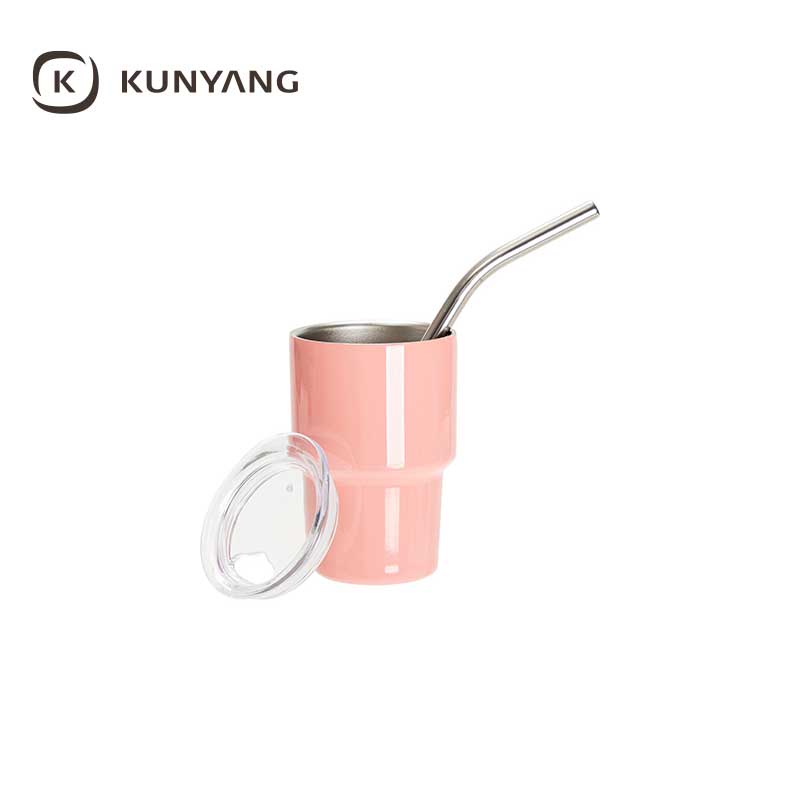 Mini Sublimation Stainless Steel Tumbler Shot Glass with Straw