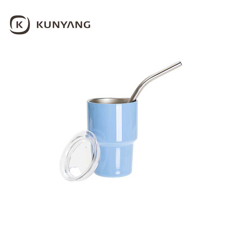 Mini Sublimation Stainless Steel Tumbler Shot Glass with Straw