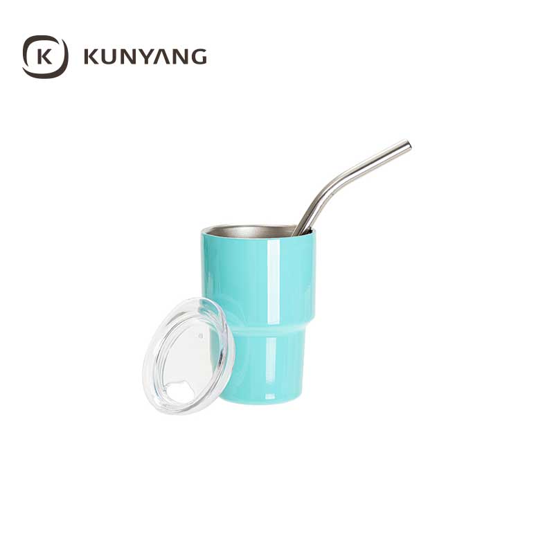 Mini Sublimation Stainless Steel Tumbler Shot Glass with Straw
