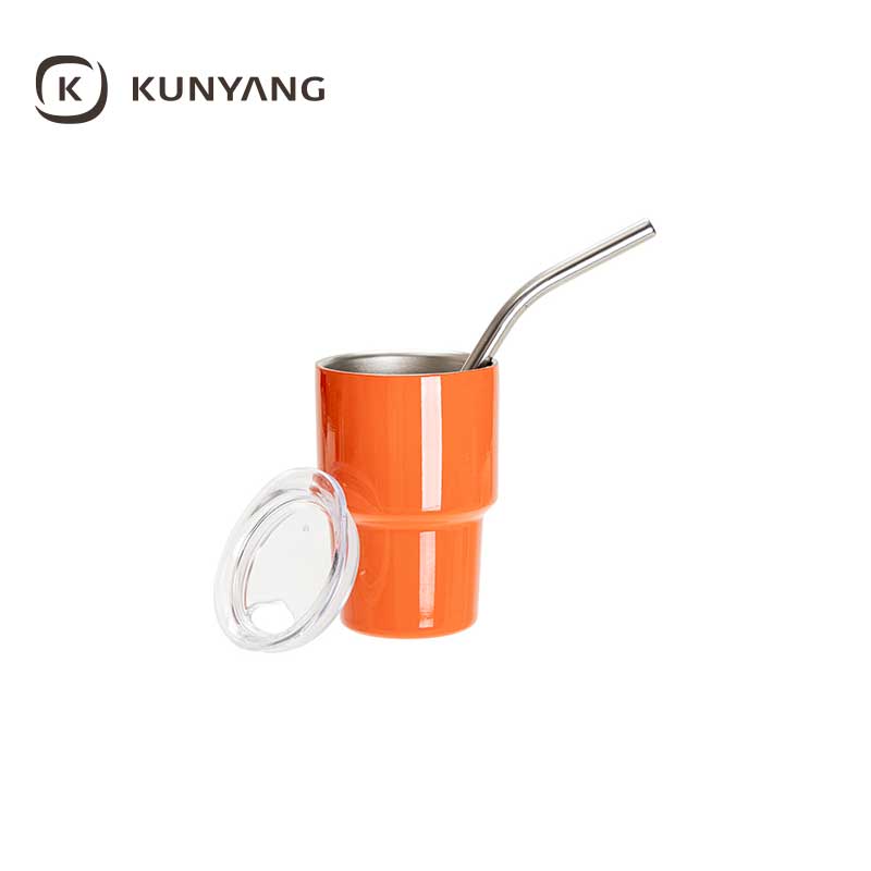 Mini Sublimation Stainless Steel Tumbler Shot Glass with Straw