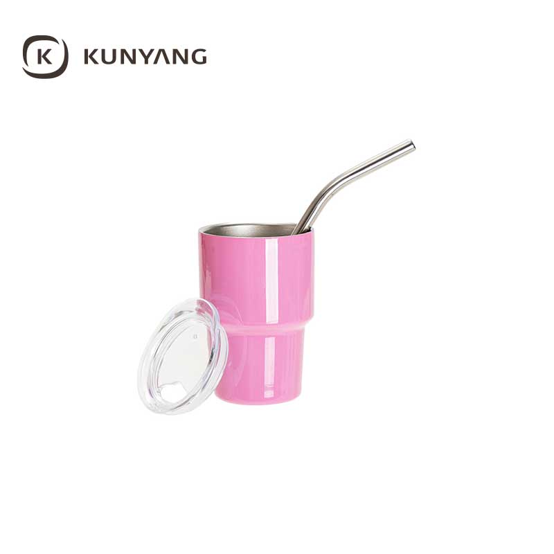 Mini Sublimation Stainless Steel Tumbler Shot Glass with Straw