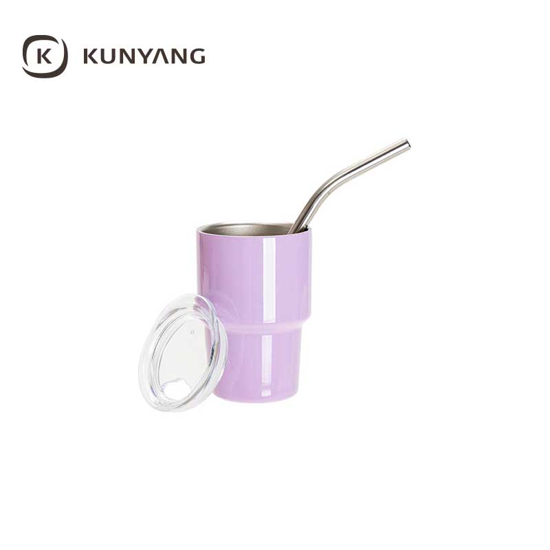 Mini Sublimation Stainless Steel Tumbler Shot Glass with Straw