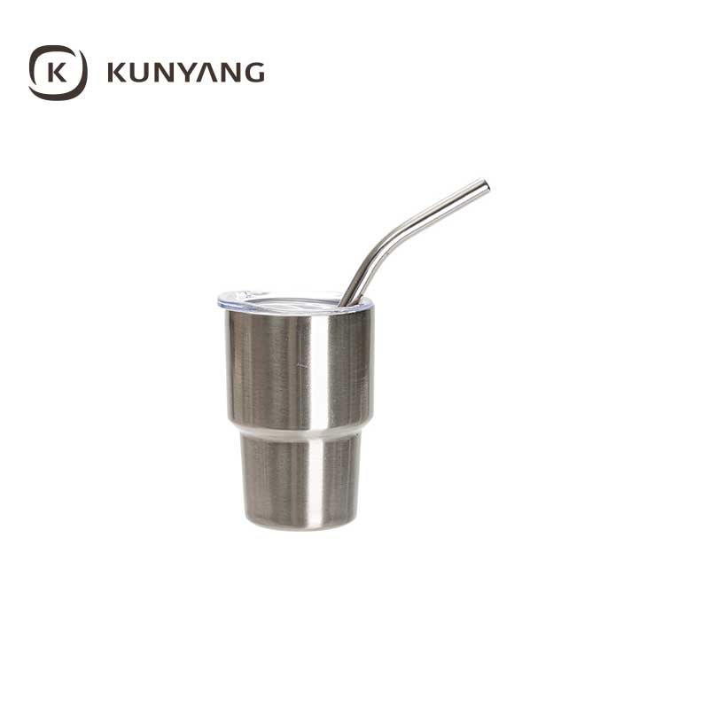 Mini Sublimation Stainless Steel Tumbler Shot Glass with Straw