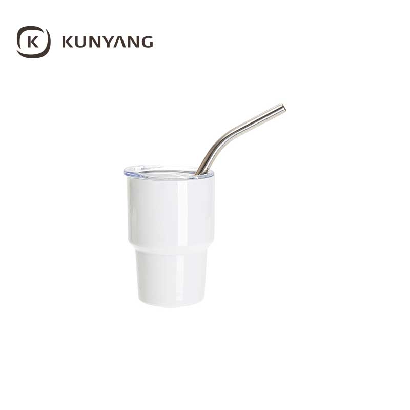 Mini Sublimation Stainless Steel Tumbler Shot Glass with Straw