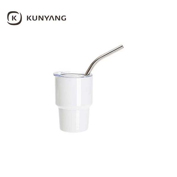 Mini Sublimation Stainless Steel Tumbler Shot Glass with Straw