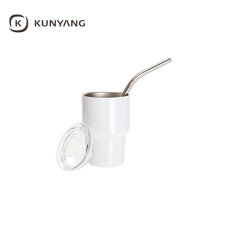Mini Sublimation Stainless Steel Tumbler Shot Glass with Straw