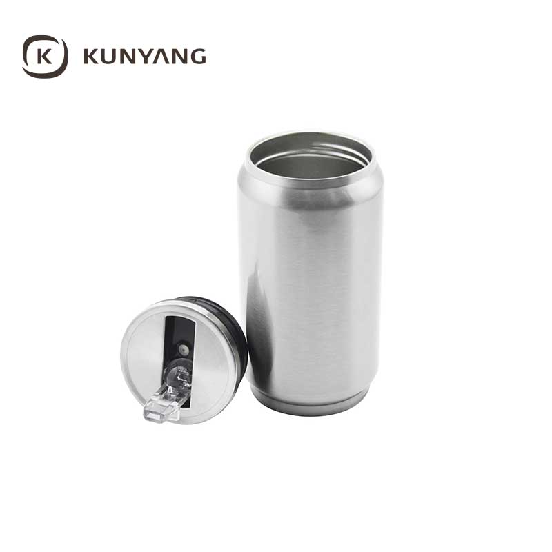 10oz Double Wall Stainless Can With Straw