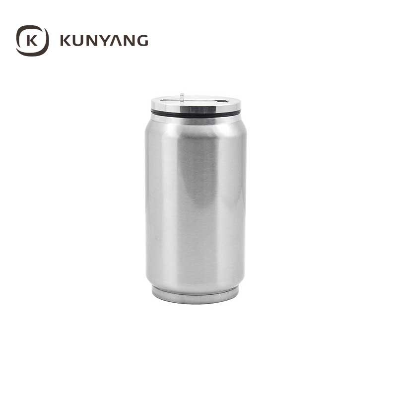 10oz Double Wall Stainless Can With Straw