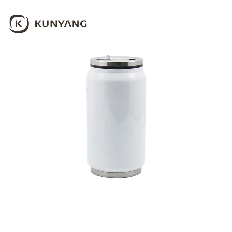10oz Double Wall Stainless Can With Straw