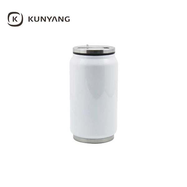 10oz Double Wall Stainless Can With Straw