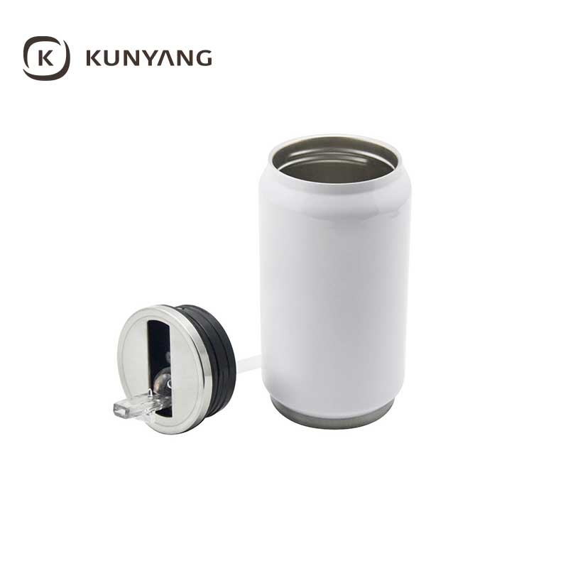 10oz Double Wall Stainless Can With Straw