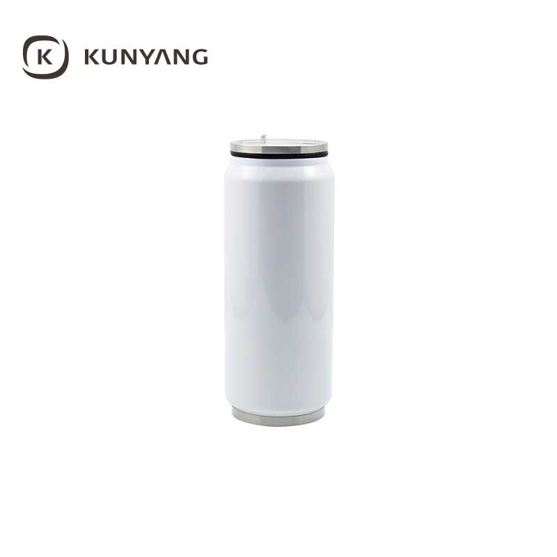 12oz Double Wall Stainless Can With Straw