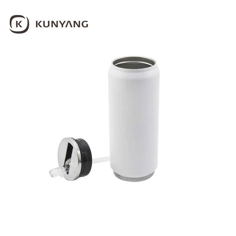 12oz Double Wall Stainless Can With Straw