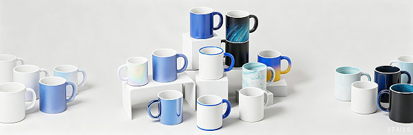 11oz Clear Glass Mugs Dark Blue