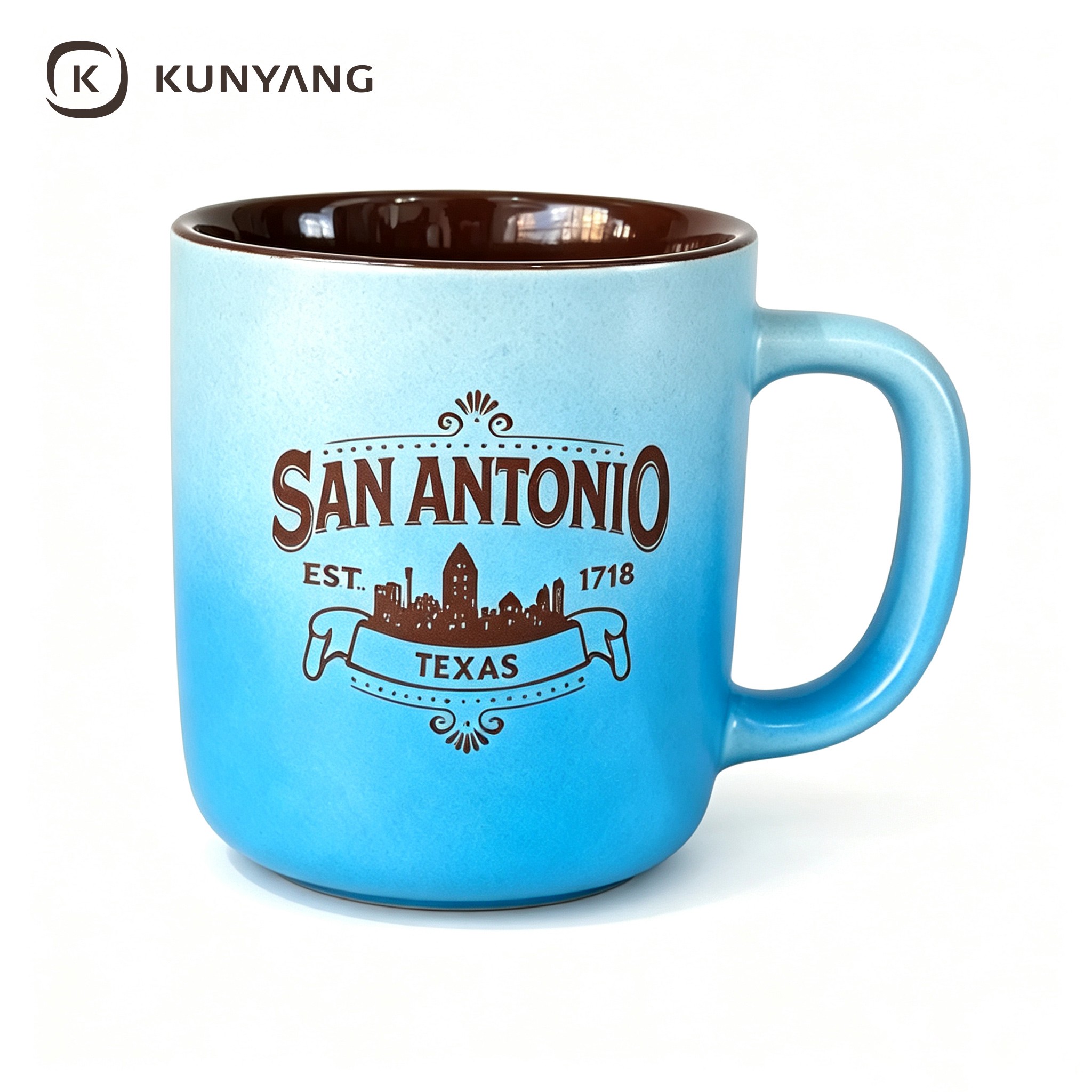 Light Blue San Antonio Texas Travel Souvenir Ceramic Mug