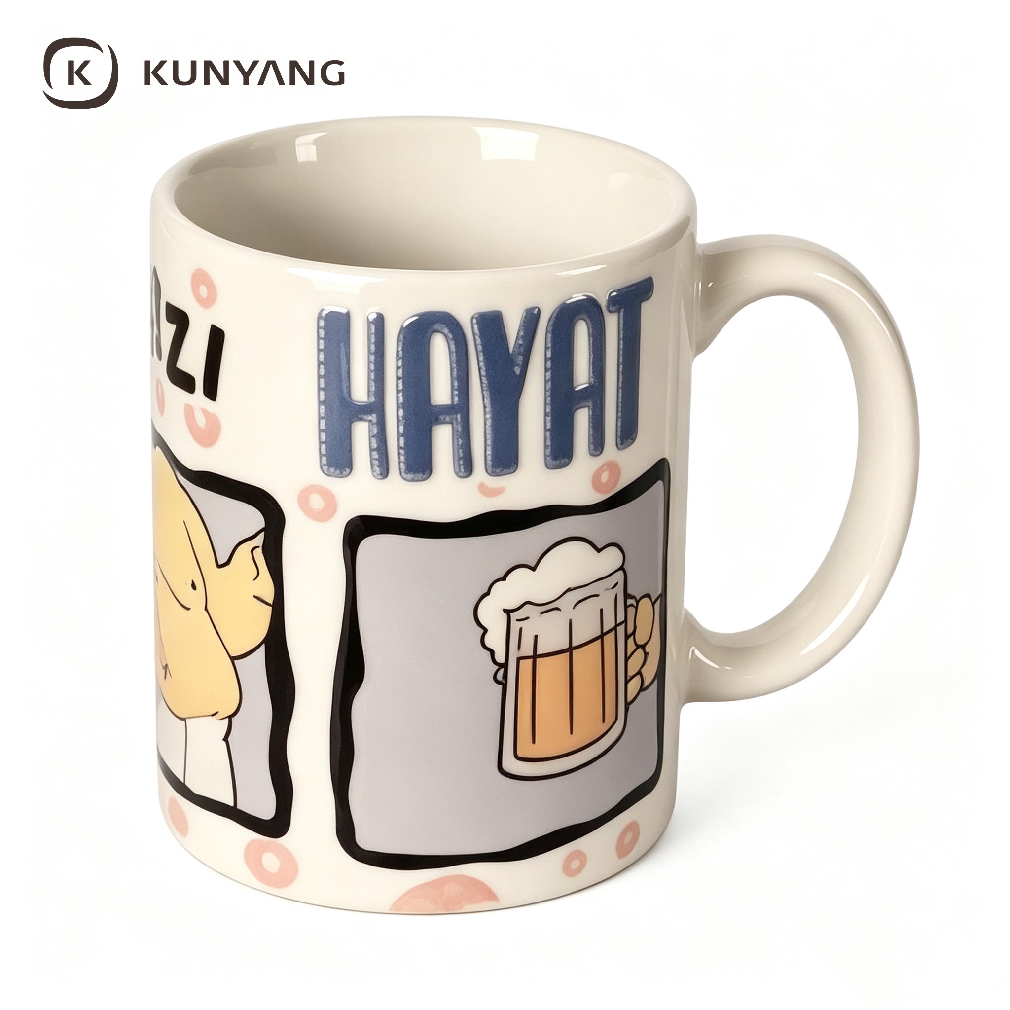 Comic Panel Beer Cartoon Ceramic Mug