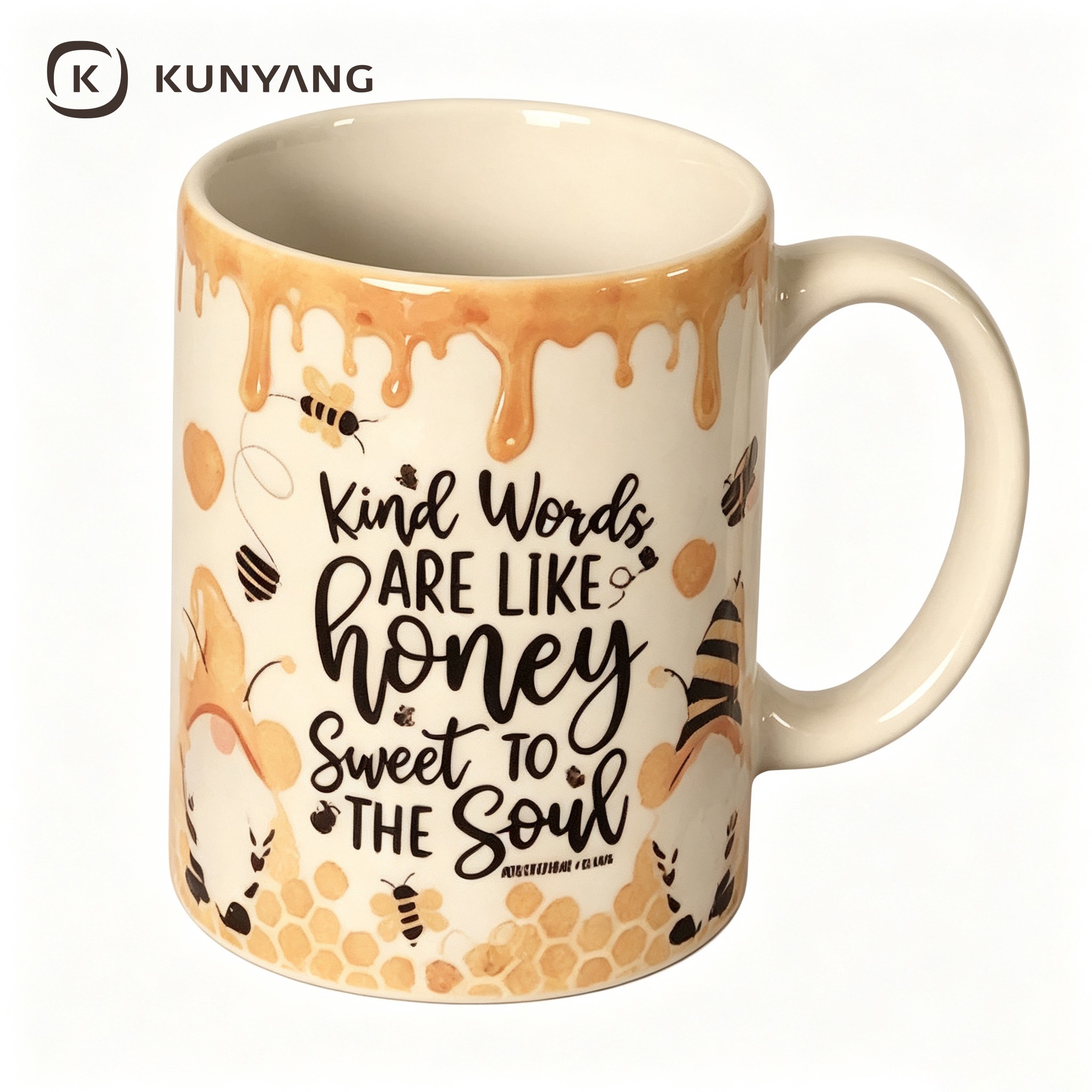Honey Drip Bee Quote Ceramic Coffee Mug