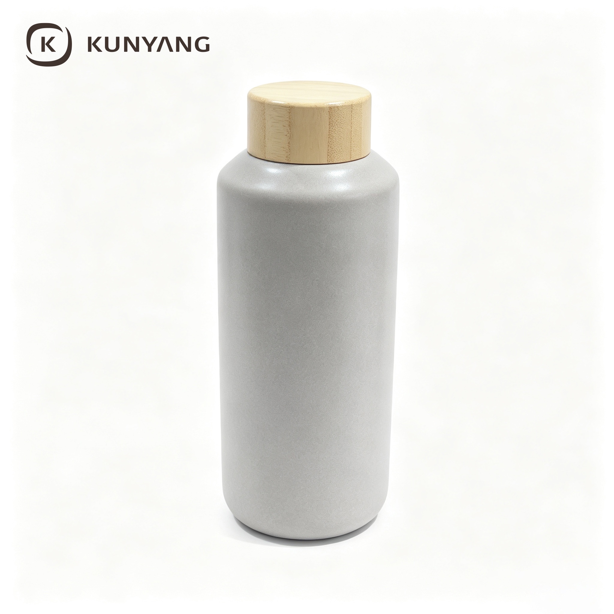 Grey Speckled Ceramic Water Bottle with Bamboo Lid