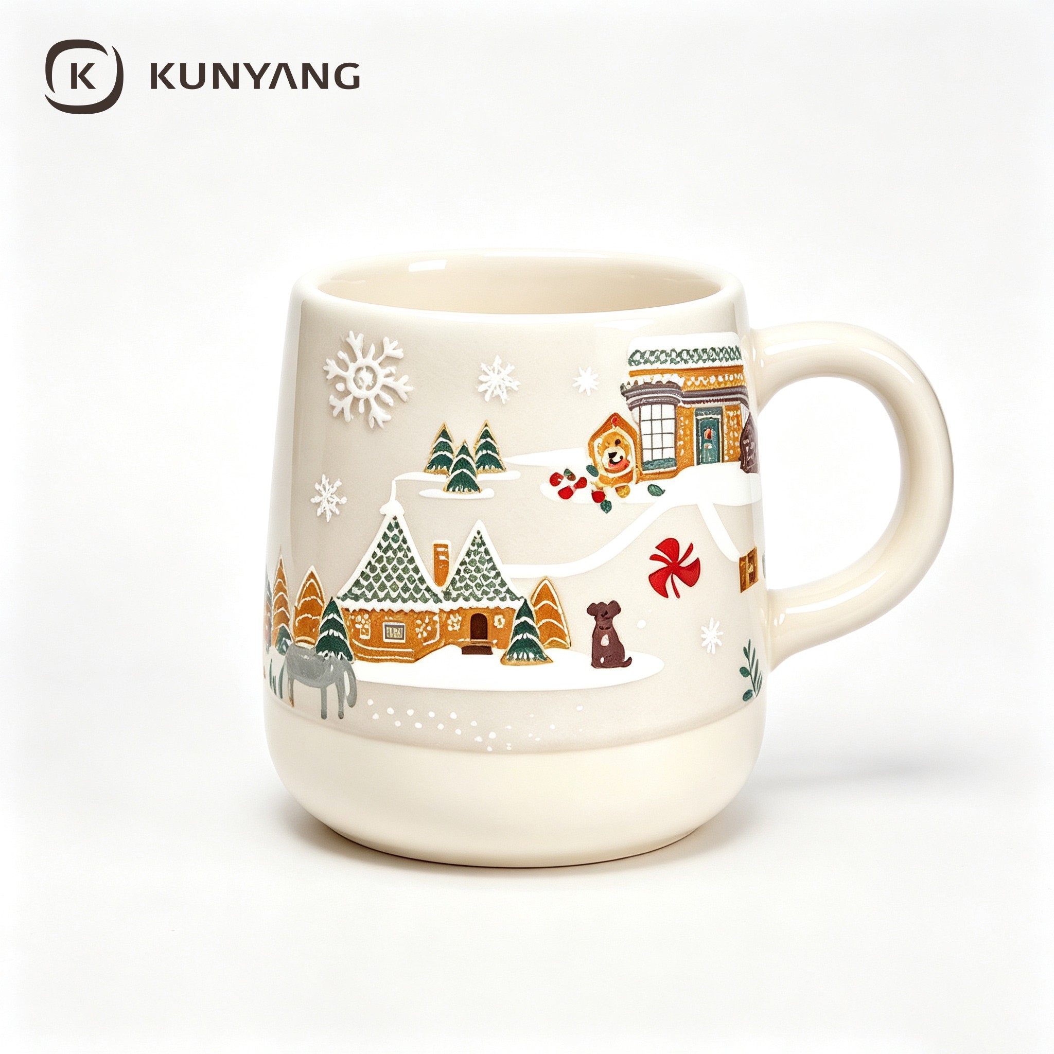 3D Relief Holiday Snow Scene Seasonal Mug