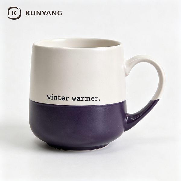 Two Color Split Glaze Coffee Cup