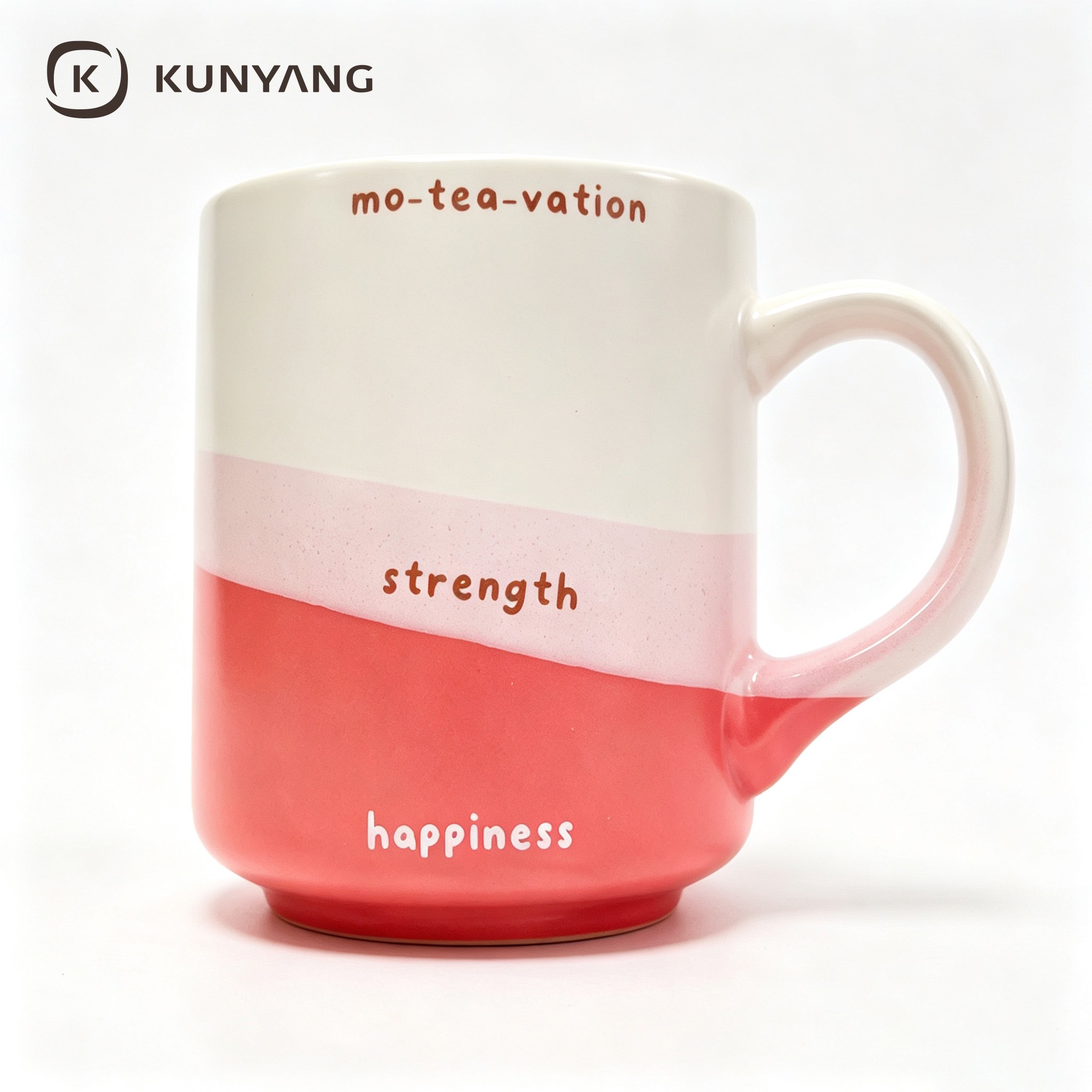 Pink Three Tone Quote Ceramic Mug