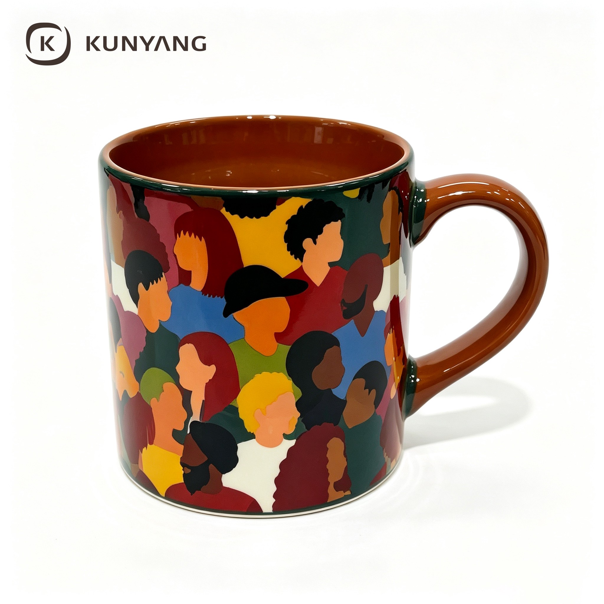 Diversity Crowd Portrait Two Tone Ceramic Mug