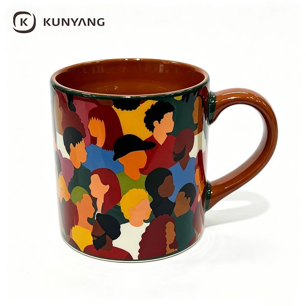 Diversity Crowd Portrait Two Tone Ceramic Mug