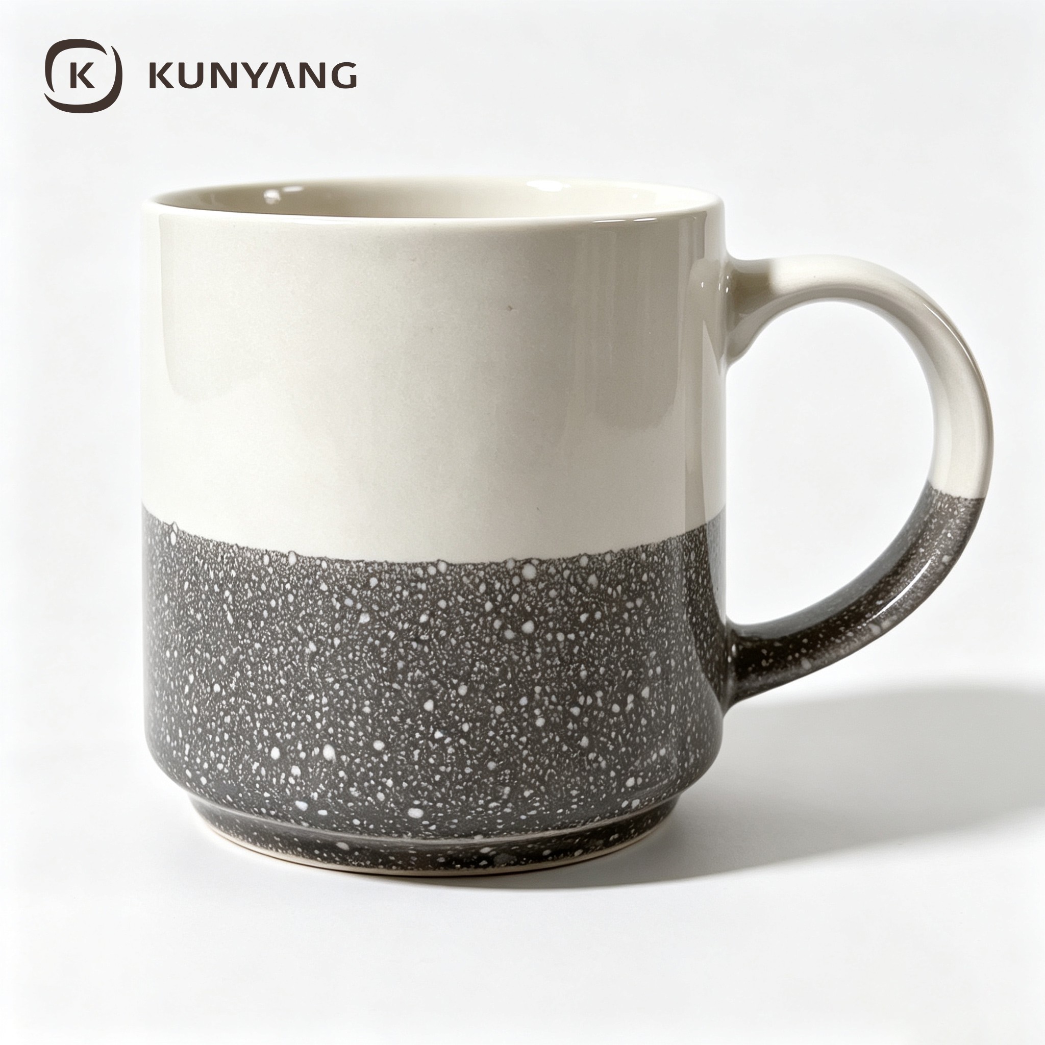 Grey Granite Splatter Half Dipped Coffee Cup