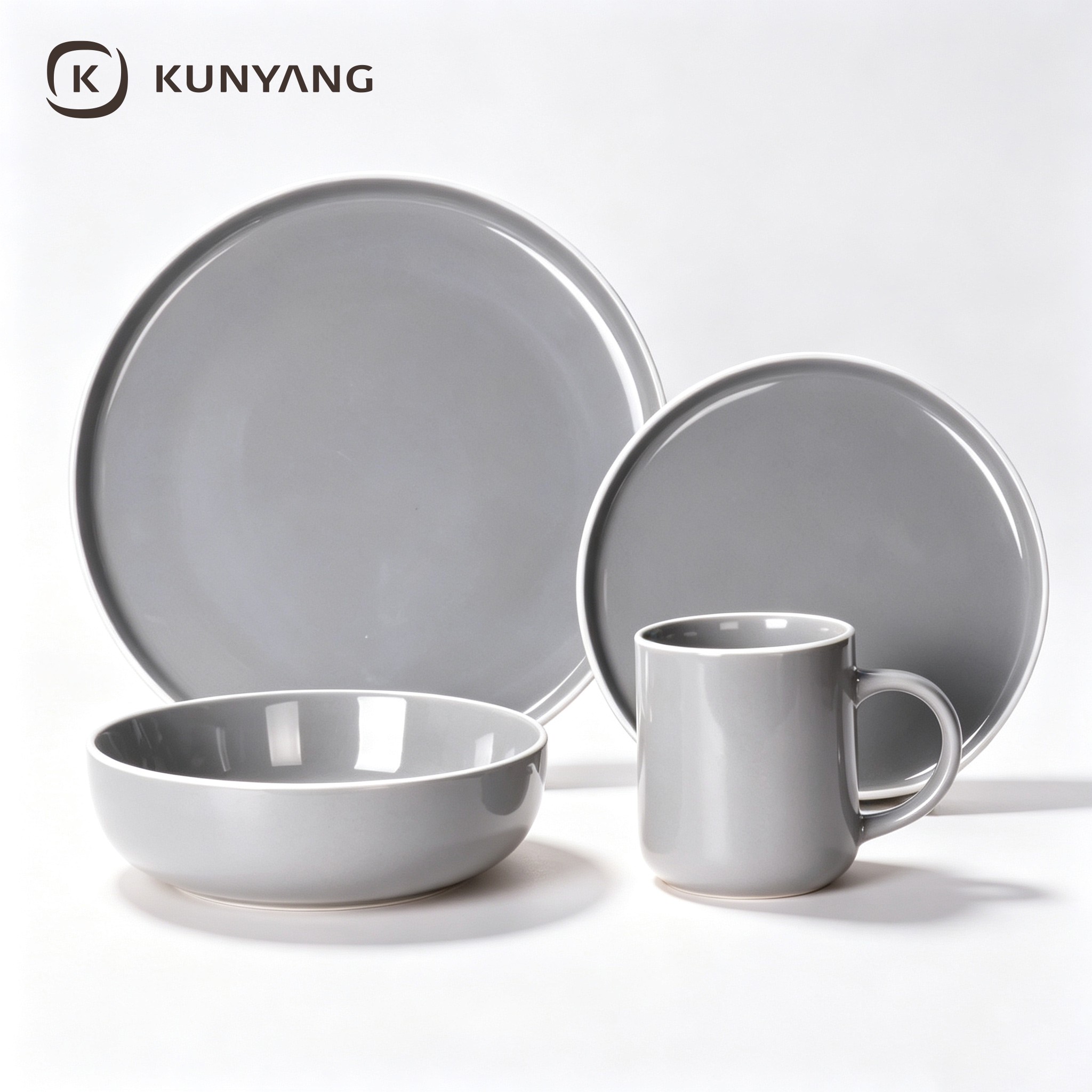 Ceramic Dinner Set Grey