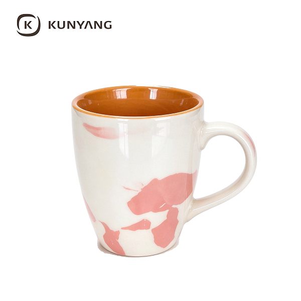 Pink Marble Splatter Glaze Ceramic Mug