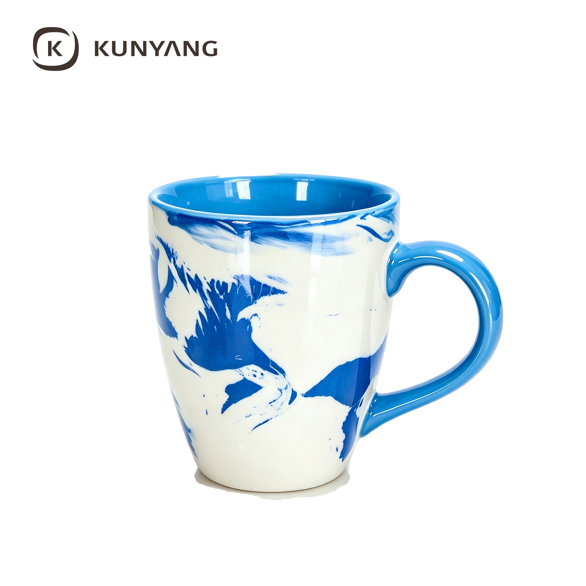 Blue Marble Splatter Glaze Ceramic Mug Blue Marble Splatter Glaze Ceramic Mug