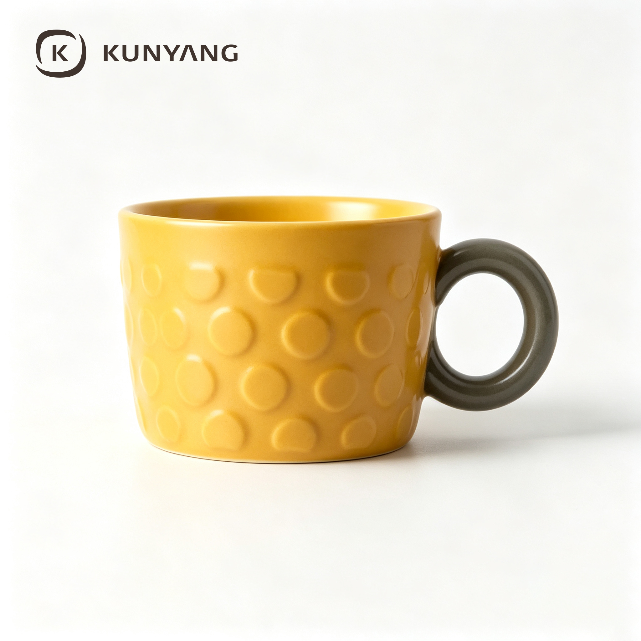 Embossed Diamond Yellow Mug