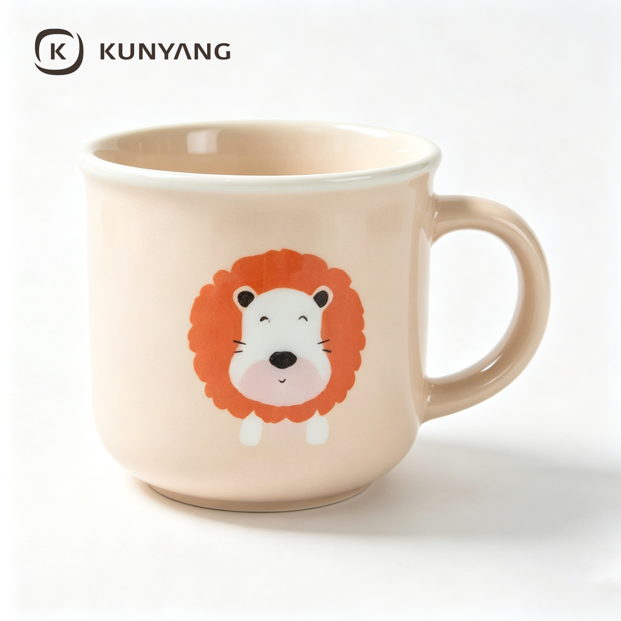 Cartoon Lion Cream Ceramic Mug