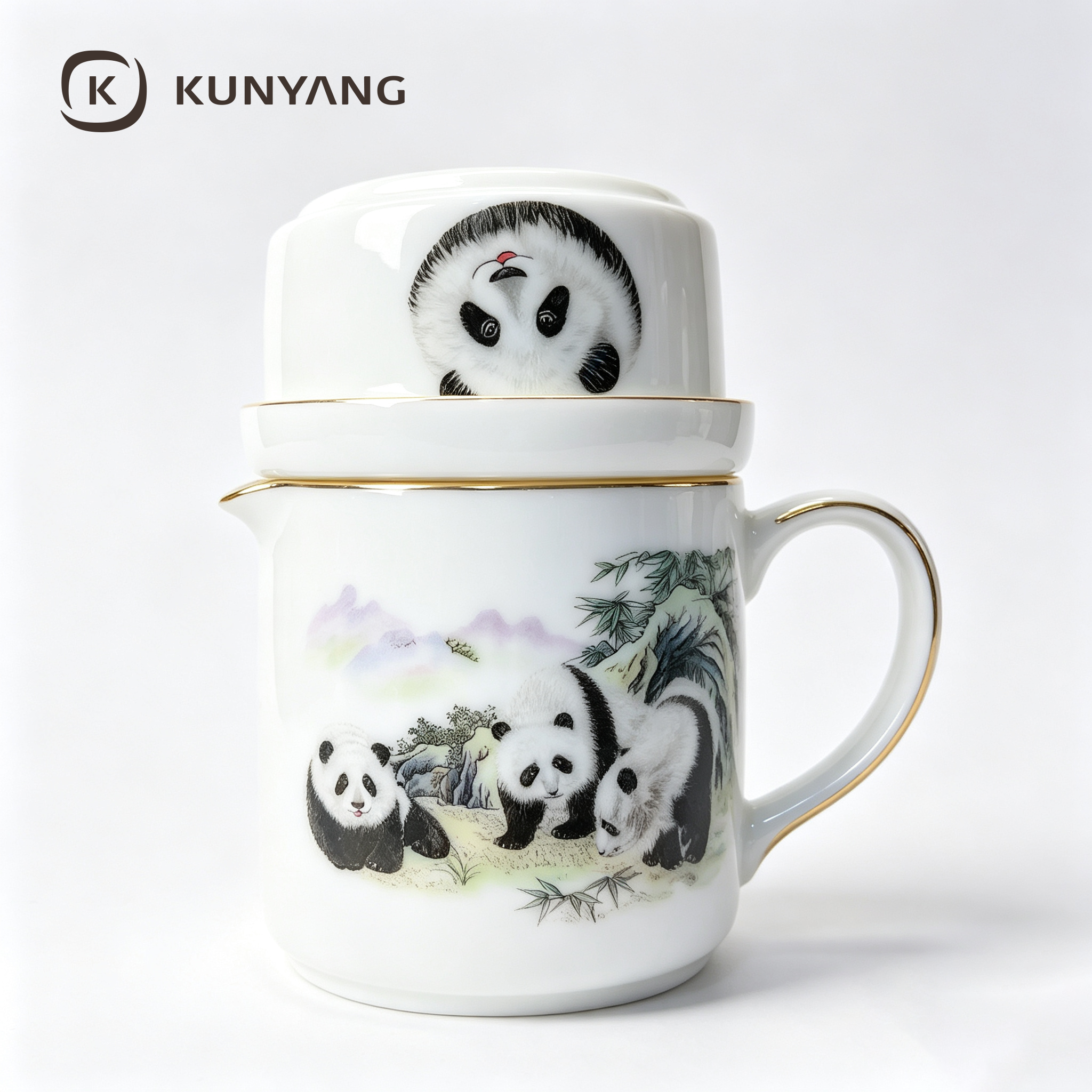 Panda Filter Ceramic Tea Mug