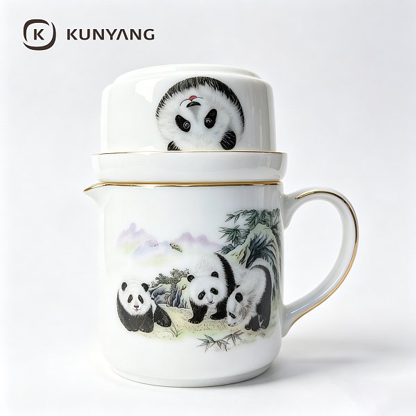 Panda Filter Ceramic Tea Mug