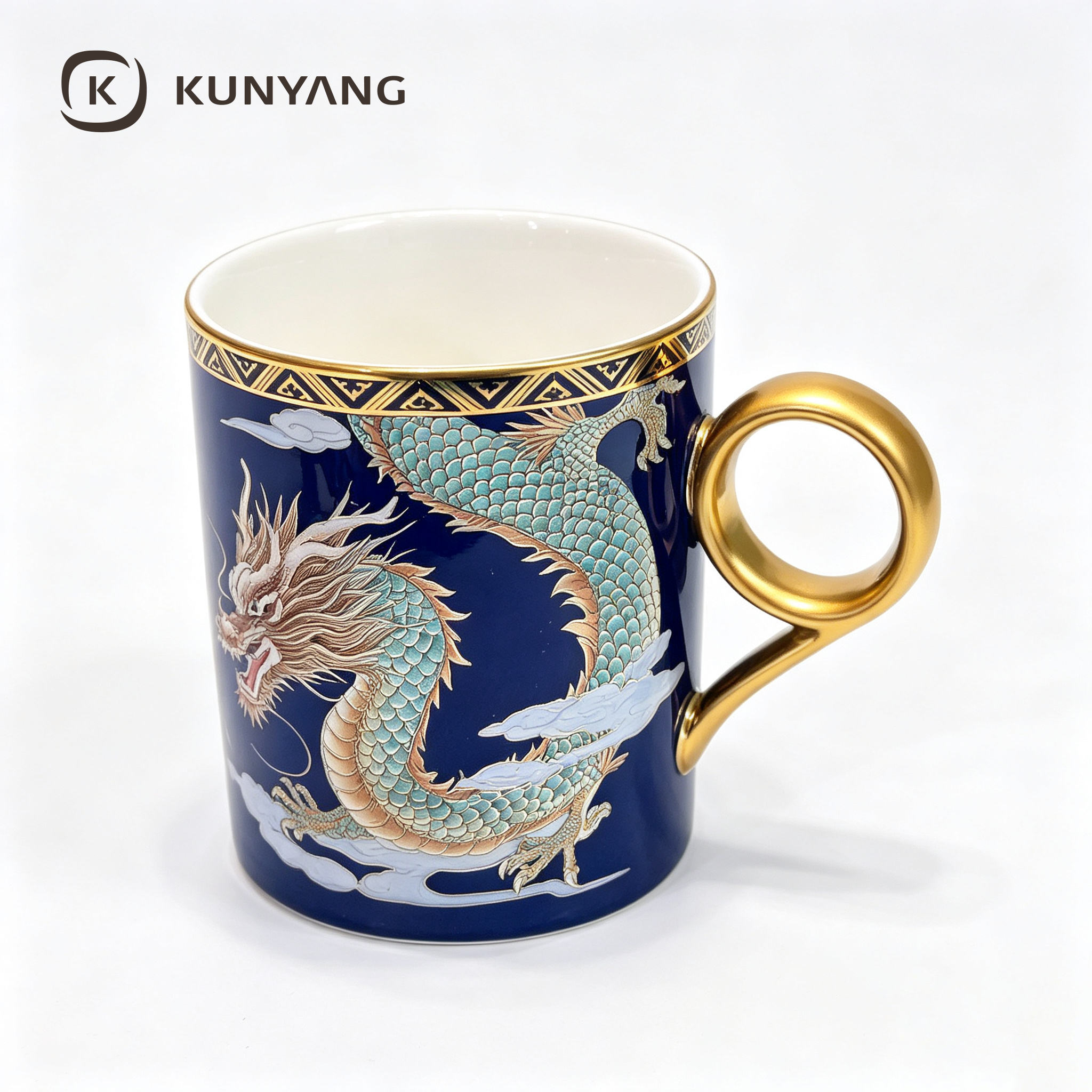 Dragon Gold Rim Ceramic Mug