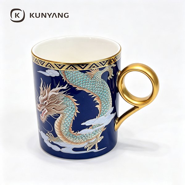 Dragon Gold Rim Ceramic Mug