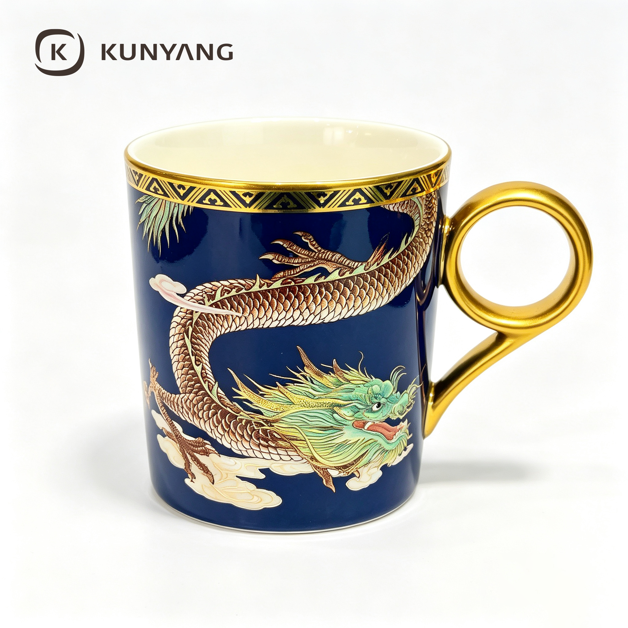 Dragon Gold Rim Ceramic Mug